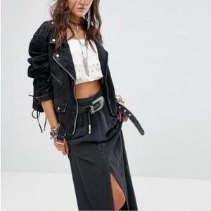 Black free people Jean Moto jacket size S